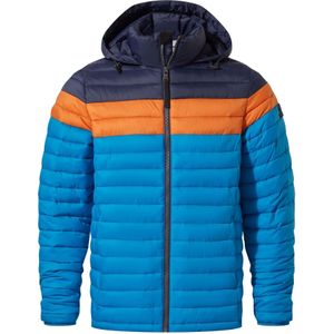 TOG24 Heren Bowburn kleurblok gewatteerde jas (M) (Pauwblauw/Donker Oranje)