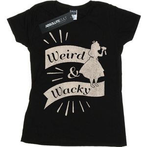 Disney Dames/Dames Alice In Wonderland Raar en Gek Katoenen T-Shirt (XL) (Zwart)