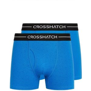Crosshatch Heren Hexter Boxershorts (Set van 2) (XL) (Blauw)