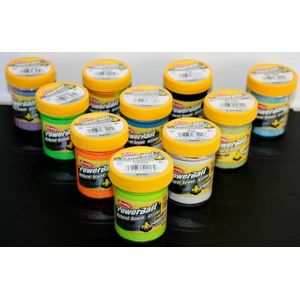 Berkley Powerbait Trout Bait Natural Scent Glitter Garlic (50 g) Kleur : White-Neon Blue