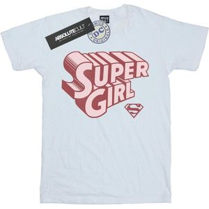 DC Comics Jongens Supergirl Retro Logo T-Shirt (128) (Wit)