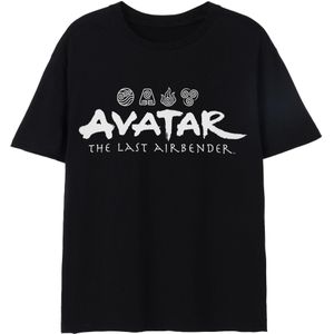 Avatar: The Last Airbender Heren Element Logo T-Shirt (3XL) (Zwart)