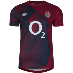 2023-2024 England Rugby Warm Up Jersey (Tibetan Red)