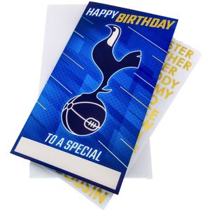 Tottenham Hotspur FC Gepersonaliseerde verjaardagskaart  (Marineblauw/Wit/Geel)