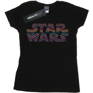 Star Wars Dames/Dames Kleur Azteken Logo Katoenen T-Shirt (L) (Zwart)