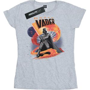 Star Wars Dames/Dames Darth Vader Swirling Fury Katoenen T-Shirt (S) (Sportgrijs)