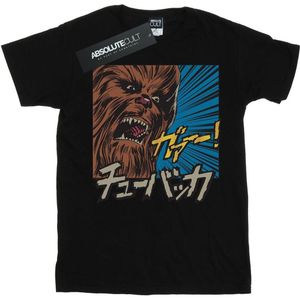 Star Wars Dames/Dames Chewbacca Brullen Pop Art Katoenen Vriendje T-shirt (S) (Zwart)
