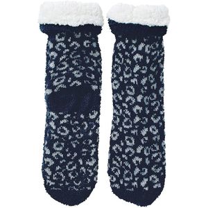 Apollo - Huissok met fake fur - Wit - Maat 36/41 - Huissok - Fluffy sokken - Slofsokken anti slip - Anti slip sokken - Warme sokken - Winter sokken