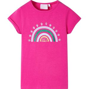 Kindershirt 104 donkerroze