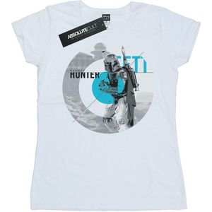 Star Wars Dames/Dames Boba Fett Bounty Hunter Cirkel Katoenen T-Shirt (M) (Wit)