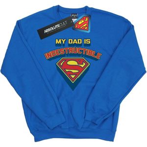 DC Comics Jongens Superman Mijn vader is onverwoestbaar Sweatshirt (128) (Koningsblauw)