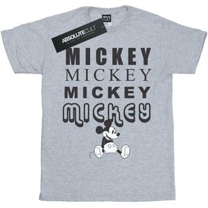 Disney Heren Mickey Mouse Zittend T-shirt (XXL) (Sportgrijs)