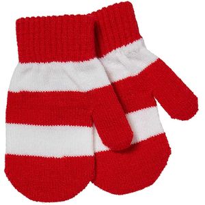 Apollo - Feest baby handschoenenen - Rood-wit - one size - Baby feestkleding - Feestartikelen - Oeteldonk - Carnaval - Party