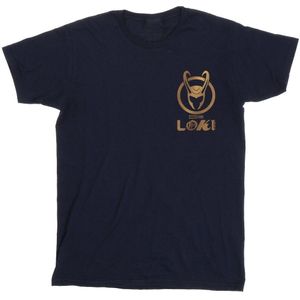 Marvel Heren Loki Hoorn Logo Faux Pocket T-Shirt (5XL) (Marineblauw)