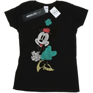 Disney Dames/Dames Minnie Mouse Shamrock Hat Katoenen T-Shirt (S) (Zwart)