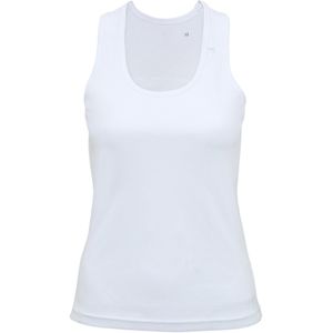 Tri Dri Dames/Dames Panelled Fitness Sleeveless Vest (L) (Wit)