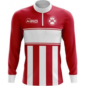 Jersey Concept Football Half Zip Midlayer Top (Red-White)