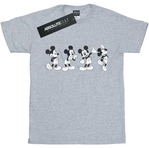 Disney Dames/Dames Mickey Mouse Vier Emoties Katoenen Vriendje T-shirt (XL) (Sportgrijs)