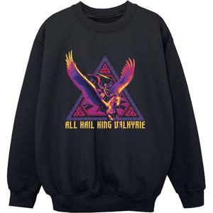 Marvel Jongens Thor Love And Thunder All Hail Valkyrie Sweatshirt (128) (Zwart)