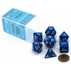 Chessex CHX25406 Opaque Blue/White (Polyhedral 7-die set)