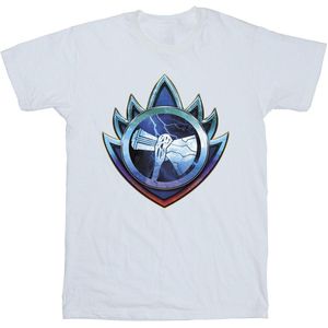 Marvel Meisjes Thor Liefde en Donder Stormbreaker Crest Katoenen T-Shirt (104) (Wit)