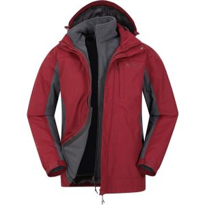 Mountain Warehouse Heren Thunderstorm 3 in 1 Waterdichte Jas (S) (Rood)