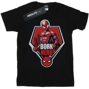 Marvel Heren Spider-Man geboren held T-Shirt (S) (Zwart)