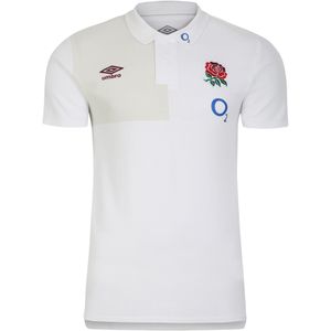 Umbro Heren 23/24 Engeland Rugby CVC Poloshirt (M) (Briljant wit/mistige dauw)