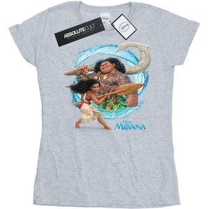 Disney Dames/Dames Moana en Maui Golf Katoenen T-Shirt (L) (Sportgrijs)