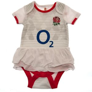 England RFU Babyborstje Tutu Rokje Bodysuit (74) (Wit/rood)