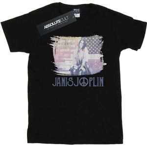 Janis Joplin Jongens Stove Vlag T-shirt (116) (Zwart)