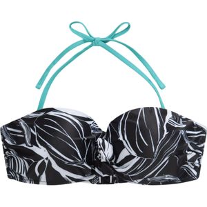 Mountain Warehouse Dames/Dames Docks Leaf Print Front Tie Bikini Top (34 DE) (Jet Zwart)