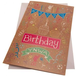 Liverpool FC YNWA Verjaardagskaart (23 cm x 15 cm) (Veelkleurig)