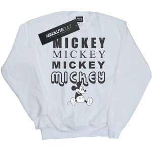 Disney Heren Mickey Mouse Zittend Sweatshirt (XL) (Wit)