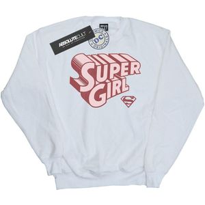 DC Comics Meisjes Supergirl Retro Logo Sweatshirt (152-158) (Wit)