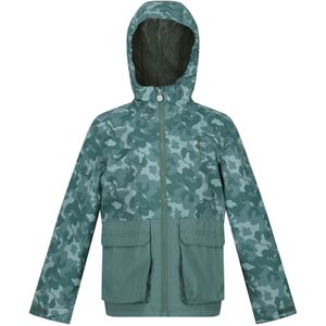 Regatta Hywell Camouflage Waterdichte Jas voor Kinderen/Kinderen (140) (Zeedennen)