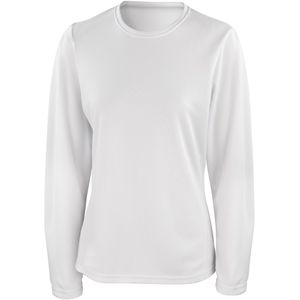 Spiro Dames/Dames Sport Quick-Dry Lange Mouwen Performance T-Shirt (XL) (Wit)