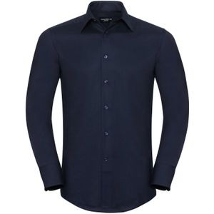 Russell Collection Heren Oxford Easy-Care Getailleerde Overhemd met Lange Mouwen (38,5cm) (Heldere marine)