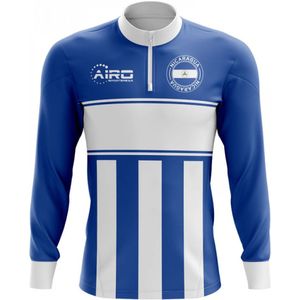 Nicaragua Concept Football Half Zip Midlayer Top (Blue-White)