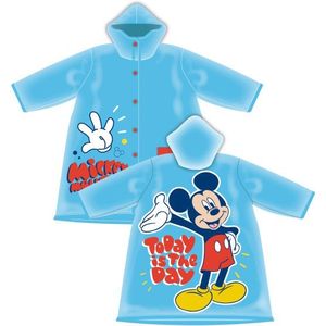 regenjas Mickey Today is The Day junior PVC lichtblauw maat 6 jaar