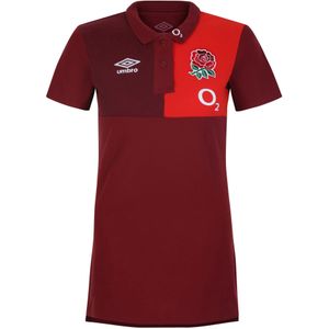 Umbro Dames/Dames 23/24 Engeland Rugby CVC Poloshirt (34 DE) (Tibetaans Rood/Zinfandel/Flame Scarlet)
