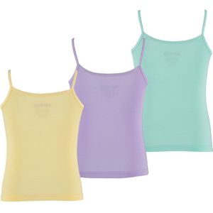 Apollo - Bamboe Meisjes Hemd - Multi Pastel - 3-Pak - Maat 110/116 - Kinderkleding meisjes - Hemd meisjes - Onderhemd meisjes