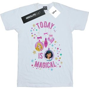 Disney Meisjes Prinses Vandaag Is Magisch Katoenen T-Shirt (128) (Wit)
