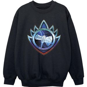 Marvel Meisjes Thor Love And Thunder Stormbreaker Crest Sweatshirt (128) (Zwart)