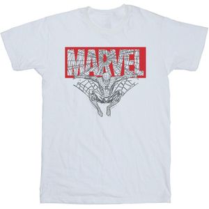 Marvel Jongens Spider Man Logo Rood T-Shirt (140-146) (Wit)