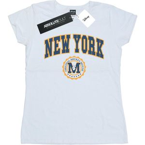 Disney Dames/Dames Mickey Mouse New York Seal Katoenen T-Shirt (XL) (Wit)