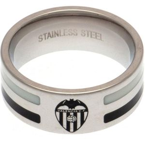 Valencia CF Kleurstreep Ring (S) (Zilver/Zwart/Wit)