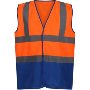 Regatta Heren Pro Tweekleurig Hi-Vis Vest (3XL) (Fluor oranje/blauw)