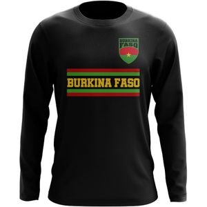Burkina Faso Core Football Country Long Sleeve T-Shirt (Black)