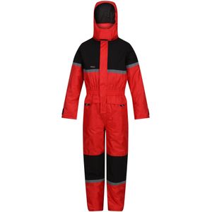 Regatta Jumpsuit Rancher Kleurblok Waterdicht voor Kinderen/Kinderen (128) (Klassiek rood/zwart)